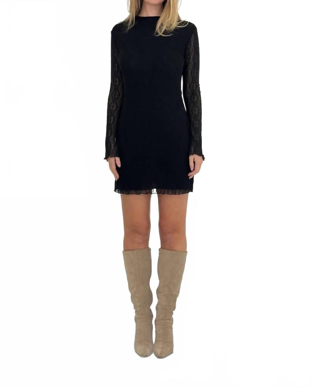 NEW FIND ME NOW mariposa long sleeve bow mini dress in night